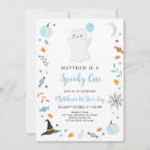 Spooky One Blue Ghost Halloween Verjaardag Kaart (Voorkant)