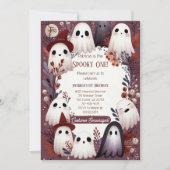 Spooky One Boo Crew Vriendelijke Ghost Ghouls Verj Kaart (Voorkant)
