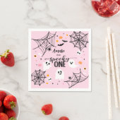 Spooky One Cute Ghost Pink Halloween Servet (Insitu)
