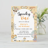 Spooky One Cute Halloween Ghost 1e verjaardag Kaart (Staand voorkant)