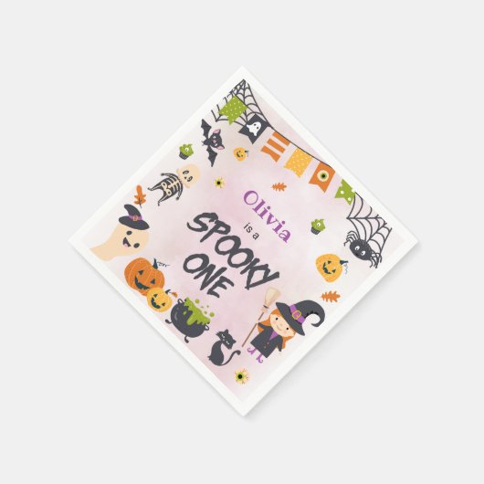 Spooky One Cute Halloween Ghost 1e verjaardag Servet (Hoek)