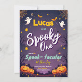 Spooky One First Birthday Invitation Eerste Boeken Save The Date (Voorkant)
