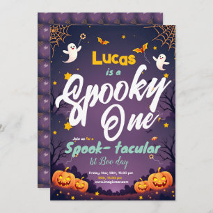 Spooky One First Birthday Invitation Eerste Boeken Save The Date