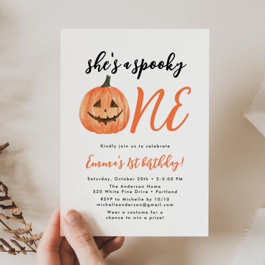 Spooky One First Birthday Party Invitation Kaart