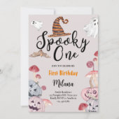 Spooky One Ghost Pumpkin Halloween Birthday Kaart (Voorkant)