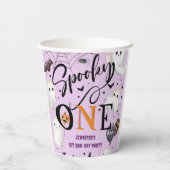 Spooky One Girl Paarse Halloween 1e Verjaardag Papieren Bekers (Achterkant)