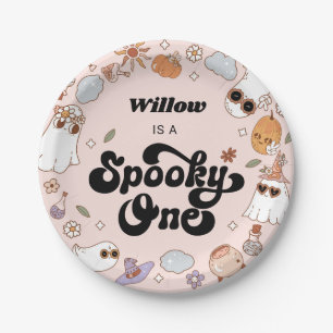 Spooky One Groovy Halloween 1e verjaardag Papieren Bordje