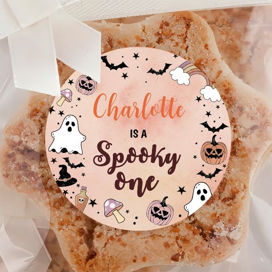 Spooky One Halloween 1e verjaardag Ronde Sticker