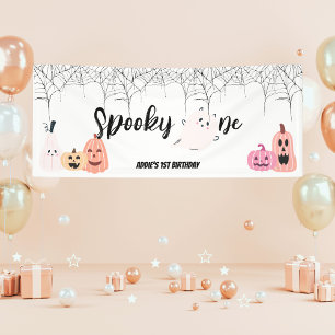 Spooky One   Halloween 1e verjaardag   Spooky Pink Spandoek