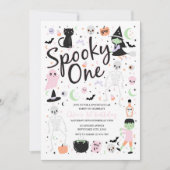 Spooky One Halloween 1st Birthday Invitation Kaart (Voorkant)