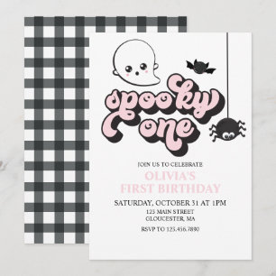 Spooky One Halloween 1st Birthday Invitation Kaart