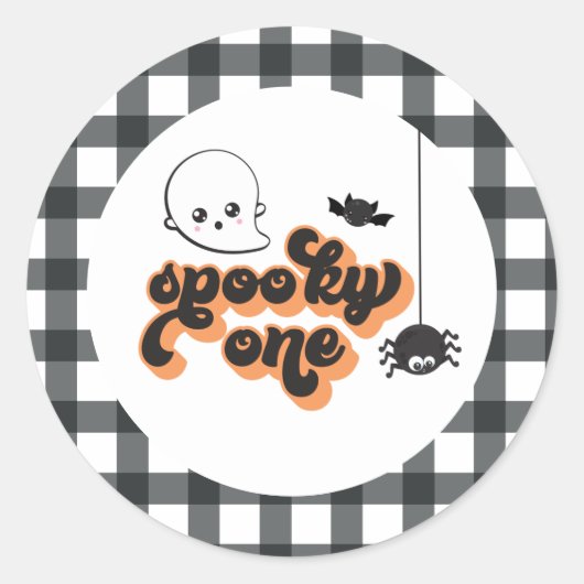 Spooky One Halloween 1st Birthday Ronde Sticker (Voorkant)