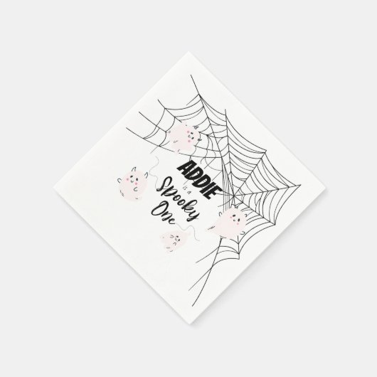 Spooky One | Halloween B-Day servetten | Pink Ghos (Hoek)