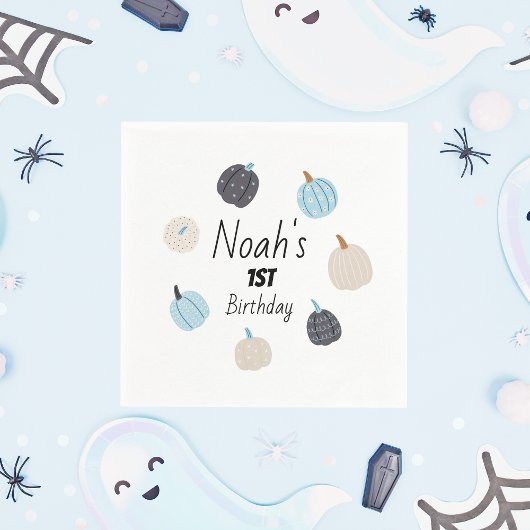 Spooky One | Halloween BDay servetten | Blauwe pom