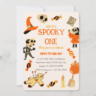 Spooky One Halloween Birthday Invitation Kaart