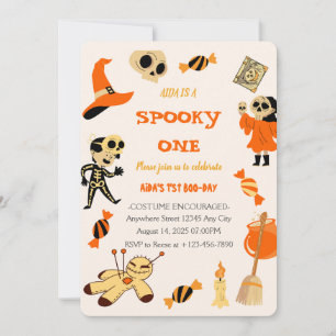 Spooky One Halloween Birthday Invitation Kaart