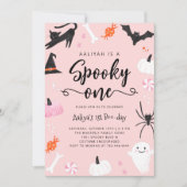 Spooky One Halloween Birthday Invitation Kaart (Voorkant)