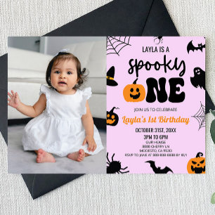 Spooky One Halloween Eerste 1e Verjaardagsfeest Kaart