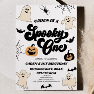 Spooky One Halloween Eerste 1e Verjaardagsfeest Kaart