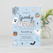 Spooky One Halloween Eerste Verjaardag uitnodiging (Staand voorkant)