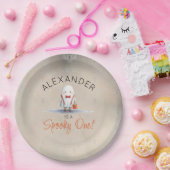 Spooky One Halloween First Birthday Boy Papieren Bordje (Feest)