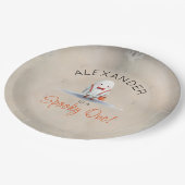 Spooky One Halloween First Birthday Boy Papieren Bordje (Gekanteld)