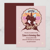 Spooky One Halloween First Birthday Ghost Party Kaart (Voorkant / Achterkant)