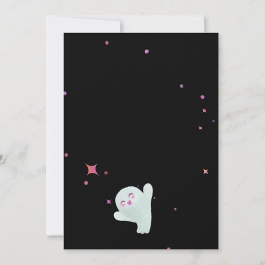 Spooky One Halloween Ghost 1e Verjaardag Uitnodigi Kaart (Achterkant)