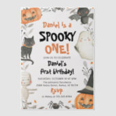 Spooky One Halloween Ghost 1e Verjaardag Vellum Uitnodigingen (Voorkant)