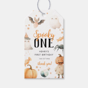 Spooky One Halloween Verjaardag Bedankt Cadeaulabel