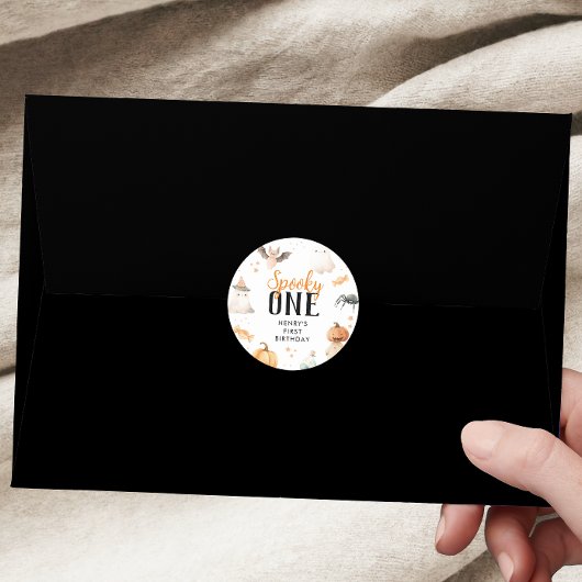 Spooky One Halloween Verjaardag Ronde Sticker