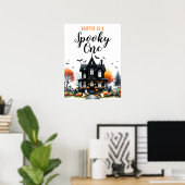 Spooky One Halloween verjaardagsfeestje teken Poster (Thuiskantoor)