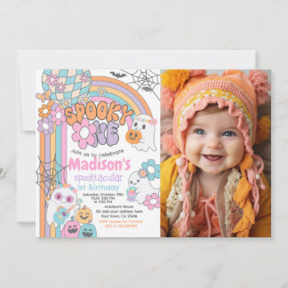 Spooky One Hippie Halloween 1st Birthday Kaart