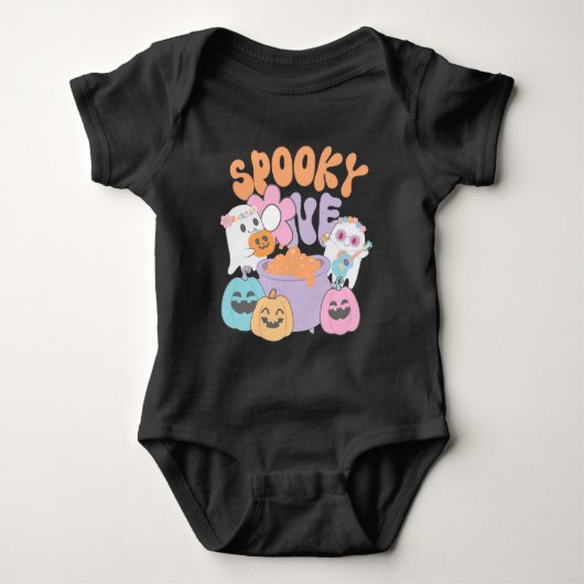 Spooky One Hippie Halloween Ghost Romper (Voorkant)