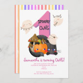 Spooky ONE Little Boo Halloween Girls 1e verjaarda Kaart (Voorkant / Achterkant)