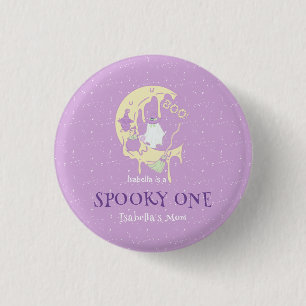 Spooky One Mom Schattige Ghost Halloween 1st Birth Ronde Button 3,2 Cm