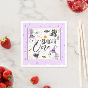 Spooky One Napkin - Paars Servet