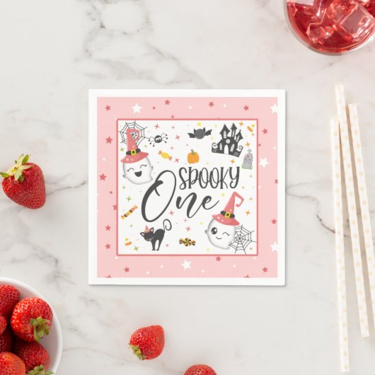 Spooky One Napkin - Roze Servet (Insitu)