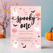 Spooky One Pink Halloween Schattige Ghost 1st Birt