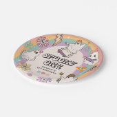 Spooky One Retro Fun Halloween 1e verjaardagsfeest Papieren Bordje (Gekanteld)
