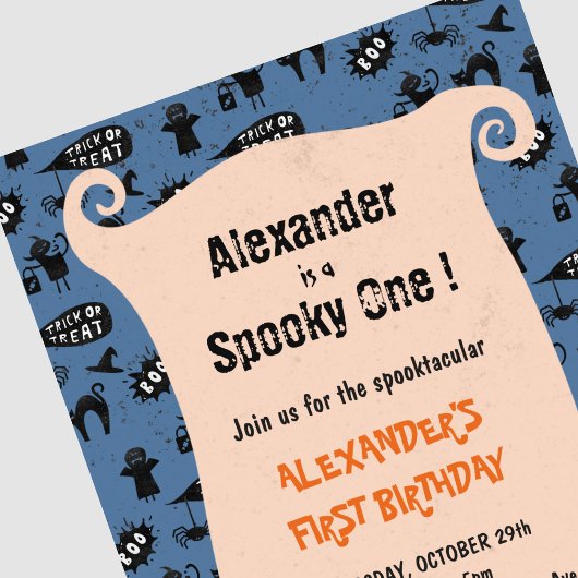 Spooky one Spooktacular Halloween 1e verjaardag Kaart