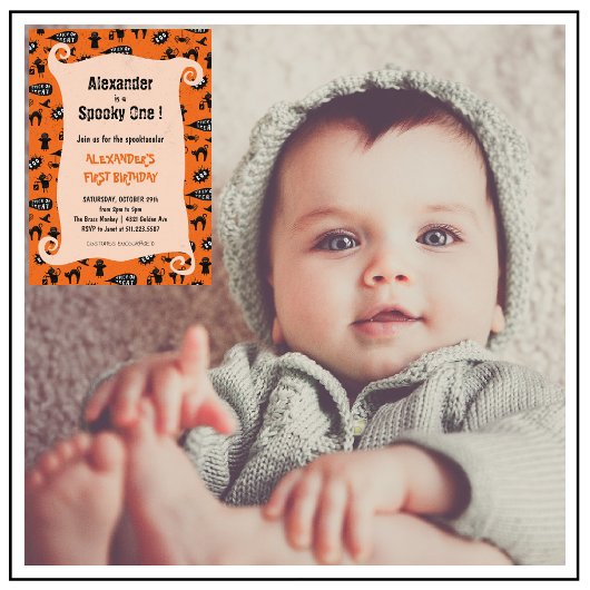 Spooky one Spooktacular Halloween 1e verjaardag Kaart