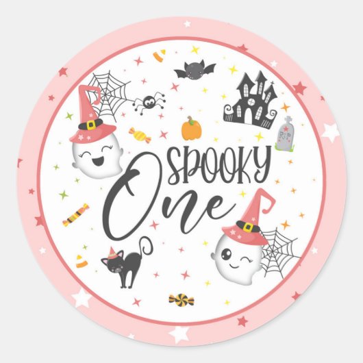 Spooky One Sticker - Roze (Voorkant)