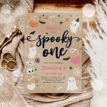 Spooky One Vintage Halloween Ghost 1e verjaardag