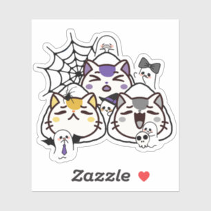 Spooky Onigiri Katten - Kawaii Halloween Sushi Sticker