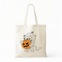 Spooky Oranje Cartoon Mummy Met Pompoen
