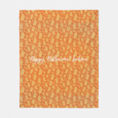 Spooky Oranje Ghosts Halloween Fleece Deken (Voorkant)