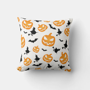 Spooky Oranje Halloween Pumpkin Naadloos Patroon Kussen