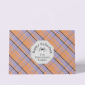 Spooky Oranje Paarse Black Plaid Spider Halloween Groot Cadeauzakje