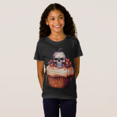 SPOOKY ORANJE POMPOEN HALLOWEEN CUPCAKE T-SHIRT (Voorkant volledig)